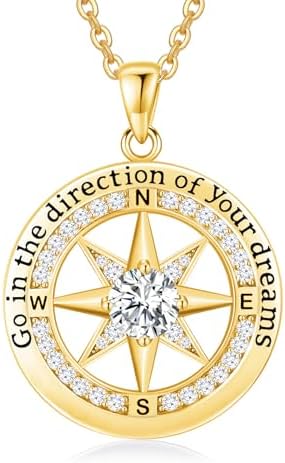 FAFY 2026 Graduation Gifts-925 Sterling Silver Graduation Compass Necklace High School College Graduation Gifts for Her Women Class of 2026 Graduation Gifts for Granddaughter Daughter by FAFY