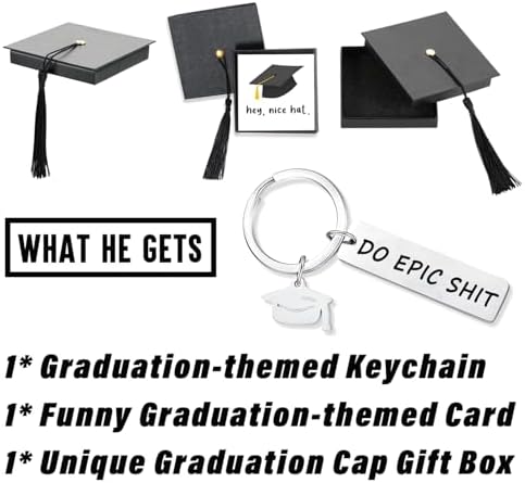 Quietsun Unique 2026 Graduation Gifts Her/Him - Meaningful/Funny Keychains with Graduation-Cap-Shape Box - Image 2