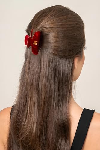Acrylic Letter Hair Clips for Women - Red Monogram Hair Claw Alphabet Large Hair Clip, Fashion Glitter Claw Clips Elegant And Durable Hair Accessory, Letter L - Image 3