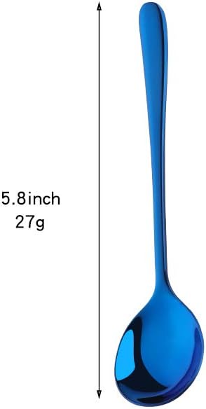 Buyer Star Teaspoons 5.5-Inch Mini Coffee Spoons Stainless Steel Sugar Demitasse Espresso Spoons (8 color-round spoons)