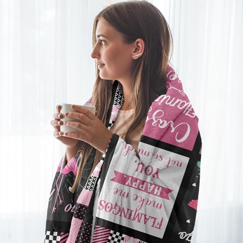 Flamingo Gifts Blanket 60"x50", Pink Flamingo Gifts for Women Girls, Flamingos Decor, Christmas Birthday Gift Ideas for Flamingos Lovers - Image 6