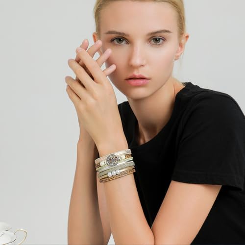Desimtion Leather Wrap Bracelets for Women, Hidden Inspirational Message - Image 2