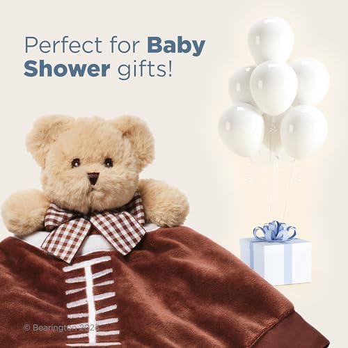 Bearington Touchdown Snuggler Plush Football Lovey Blanket - 15" Soft Velour and Satin Baby Lovey for Boys - Football Security Blanket, Infant Snuggle Toy for Nursery or Newborn - Image 5