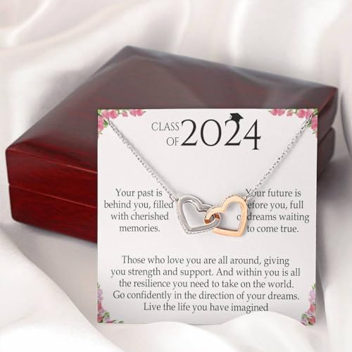 VIRAGIL 2023 Graduation Gifts for Her, Class of 2024 Love Knot Sterling Silver Pendant Necklace Senior College Graduation Jewelry Gifts for Girl Daughter - Image 2
