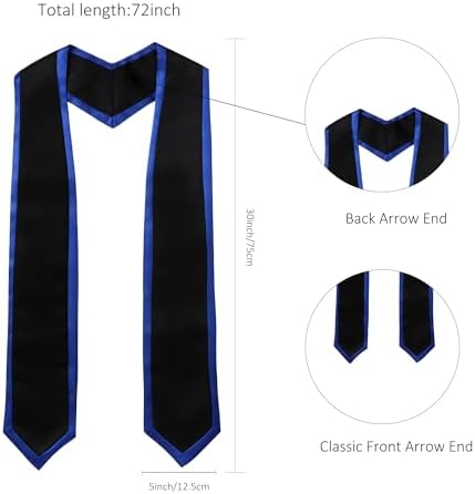 Unisex Adult Graduation Honor Stole Classic End With Trim 72" Long - Image 5