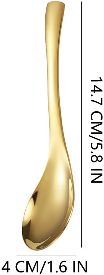 Stainless Steel Soup Spoon Set - Mirror Finish Kitchen Serving, Dessert, Coffee, and Ice Cream Spoons (5, Symphony)