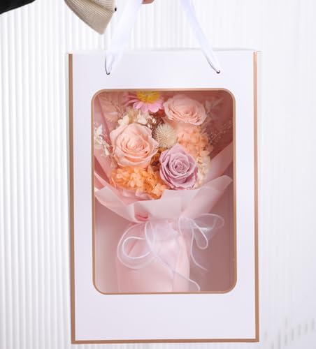 Lovenfold Preserved Flowers Bouquets for Delivery, Champagne Rose Bouquets that Last 1-3 Years, Birthday Gifts for Women Mom Grandma Wife Friends - Image 7