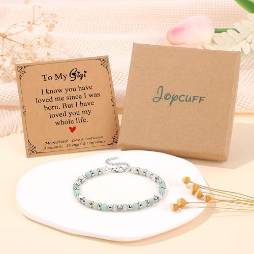 Gifts for Women Moonstone Bracelet, Amazonite Imperial Jasper Bracelets - Image 6