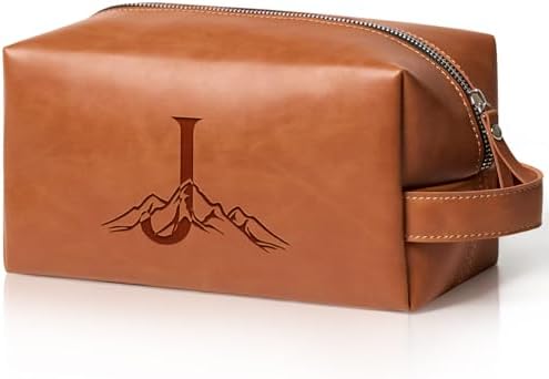 Personalized Gifts Travel Toiletry Bag for Men Engraved Initial by Aganmi