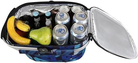 Picnic Basket, 22L Insulated Cooler Foldable, Thick, Triangle Pattern - Image 3
