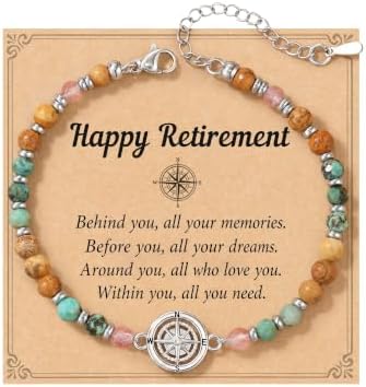 Compass Bracelet for Women, Retirement You Will Be Missed Travel Gifts by HGDEER