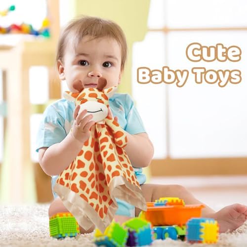 Pro Goleem Giraffe Loveys for Babies Soft Security Blanket Snuggle Toy Stuffed Animal Blanket Unisex Baby Lovie Baby Gifts for Infant and Toddler 16 Inch - Image 4