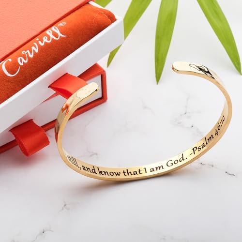 Carviell Bracelets for Women – 100+ Meaningful Engraved Messages – Solid 316L Surgical Stainless Steel Cuff Bracelet – Gift Ready - Image 4