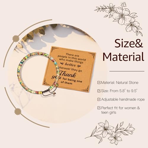 AGOT Thank You Gifts for Women: Teacher Appreciation Office Gifts for Coworkers Employee Boss Lady Manager Colleague Natural Stone Bracelet - Image 2