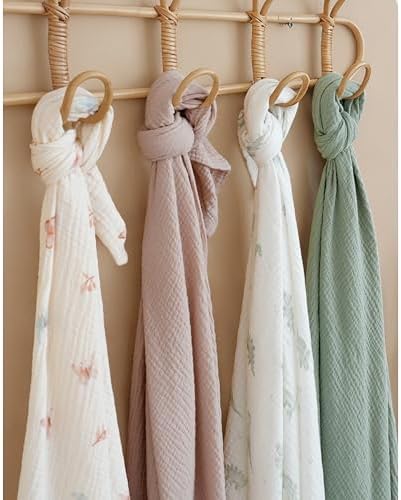Konssy Muslin Swaddle Blankets, 100% Cotton Receiving Blankets, 47"x 47" - Image 6