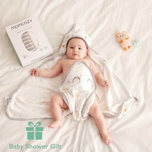 Momcozy Baby Towels, Soft Absorbent Bath Towel for Newborn&Toddler,Sky - Image 4