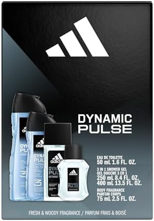 Adidas Dynamic Pulse Aftershave Giftset - 1.6 fl oz EDT + 2.5 fl oz + 8.4 fl oz + 13.5 fl oz Shower Gel, Notes of Mint, Apple, and Wood, Men's Fragrance, Long Lasting, Sporty - Image 5