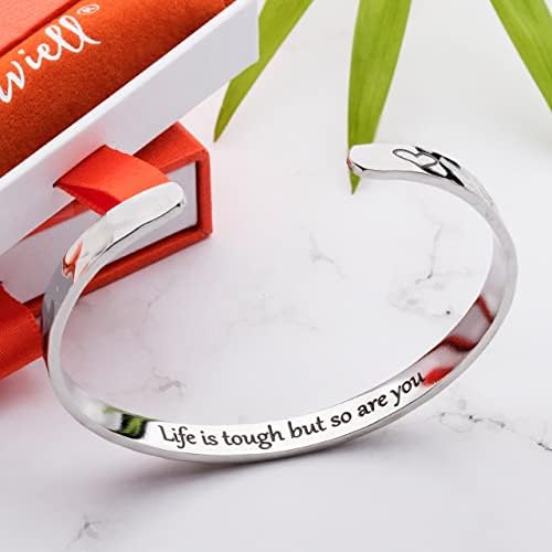 Carviell Bracelets for Women – 100+ Meaningful Engraved Messages – Solid 316L Surgical Stainless Steel Cuff Bracelet – Gift Ready - Image 3