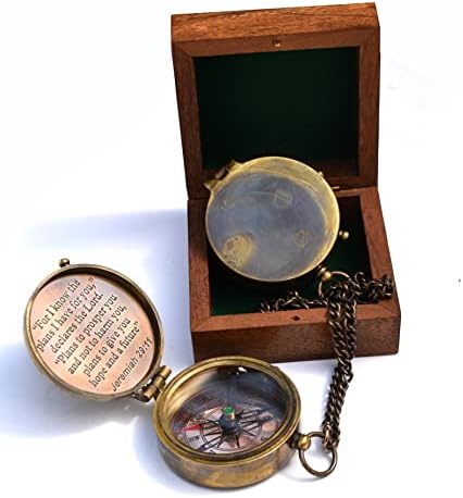 For I Know The Plans I Have For You, Jeremiah 29:11, Solid Brass Directional Engraved Compass, Baptism Gifts for Boys Girls, First Communion, Christian Gifts for Men, First Confirmation Gifts for Boys - Image 4