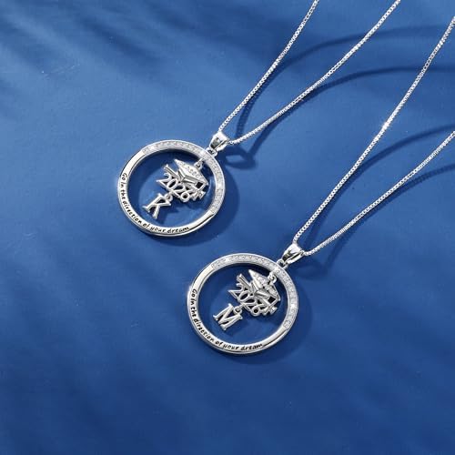 Ritach Graduation Gift for Her - Class of 2026 Graduation Cap Initial Necklace Silver Cubic Zirconia Graduation Necklace Masters Degree High School College Graduation Gift for Her - Image 6