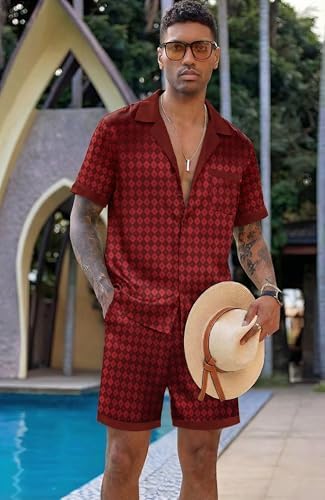 Ekouaer Men Silk Pajamas Set 2 Pieces Satin Pj Button Down Loungewear Sets - Image 3