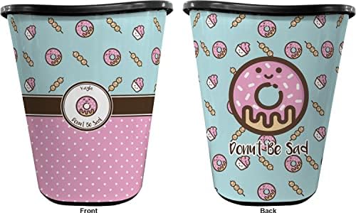 RNK Shops Personalized Donuts Waste Basket - Double Sided (Black) - Image 2