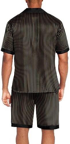 Ekouaer Men Silk Pajamas Set 2 Pieces Satin Pj Button Down Loungewear Sets - Image 3