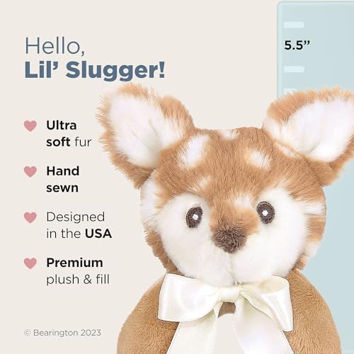 Bearington Collection Baby Lil’ Willow, 5.5 Inch Fawn Plush Stuffed Animal, Soft Baby Rattles and Plush Rings - Toys for Babies - Image 2
