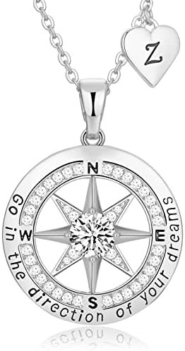 Peeshow Graduation for Her Gifts, 2026 College Graduation Women's Gift, Inspirational 925 Sterling Silver Based Compass Necklaces Gifts for Daughter Granddaughter Friend High School Masters Degree by PeeshowJewelry