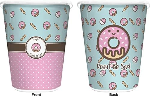 RNK Shops Personalized Donuts Waste Basket - Double Sided (White) - Image 2