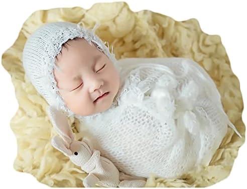 Baby Photography Props Luxurious Lace Hat with Blanket (White) - Image 2