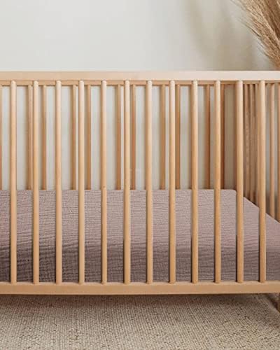 Muslin Bassinet Sheets 1 Pack, 33" x 17", (Vintage Taupe) - Image 4