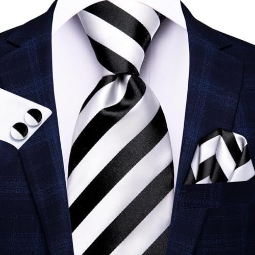 Hi-Tie Lot 5 Pcs Gift Box Mens Tie Set Necktie with Pocket Square Cufflinks Silk Neck Tie Collection - Image 2