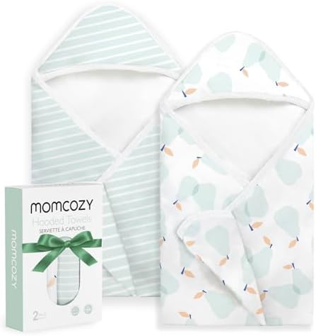 Momcozy Baby Towels, Soft Absorbent Bath Towel for Newborn&Toddler,Blue by Momcozy