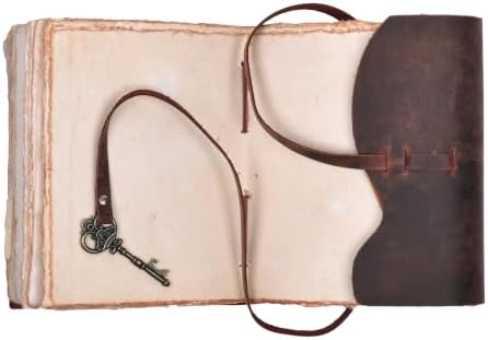LEATHER VILLAGE Green Leather Journal Key Lock, Fuchsia 10x7. - Image 4