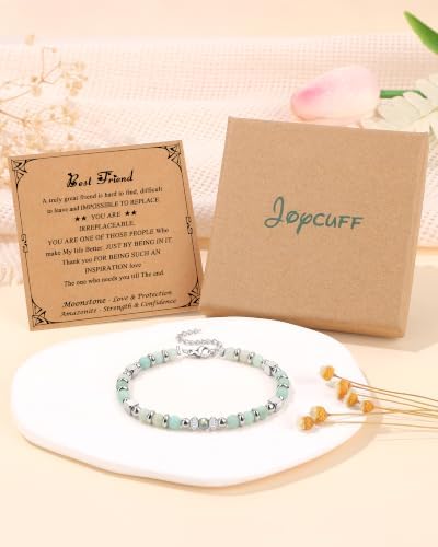 Gifts for Women Moonstone Bracelet, Amazonite Imperial Jasper Bracelets - Image 6