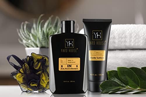 YARD HOUSE Bath and Body Gift Set for Men - Sandalwood Amber - Birthday, Christmas, Fathers Day Gifts From Wife Daughter Son for Husband, Dad - Relax Spa Kit w. Full Size Items in Deluxe Toiletry Bag - Image 4