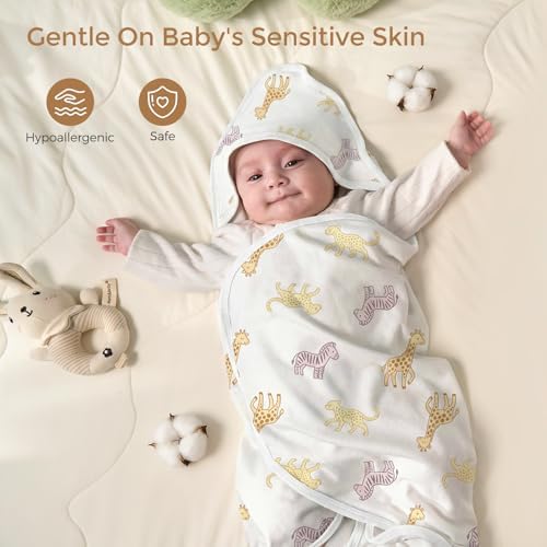 Momcozy Baby Towels, Soft Absorbent Bath Towel for Newborn&Toddler,Stripes - Image 6