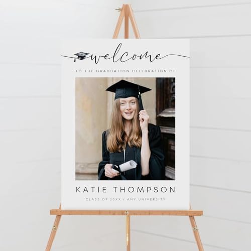 Personalized Graduation Party Welcome Sign with Photo, Grad Sign, Graduation Decorations Party, Class of 2026 Welcome Poster, Senior Party Sign, Graduation Celebration Sign#04 - Image 2