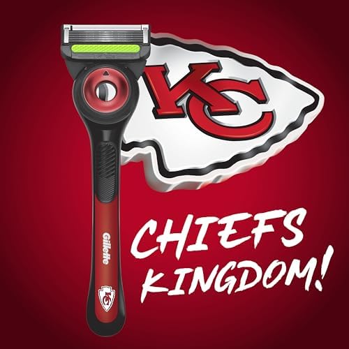 Gillette Labs Special NFL Chiefs Edition Shaving Razor for Men - 1 Handle, 1 Razor Blade Refill, Perfect for Game Day Grooming, GilletteLabs with Exfoliating Bar - Image 2