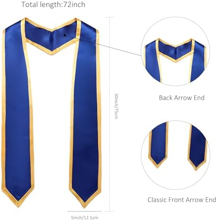Unisex Adult Graduation Honor Stole Classic End With Trim 72" Long - Image 5