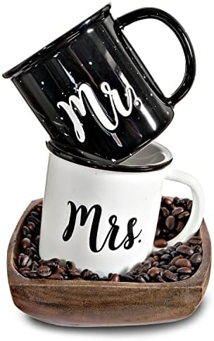 MAINEVENT Mr and Mrs Mugs 11 Oz, Ceramic Coffee Cup Couple Gift, Mr Mrs Mug by MainEventUSA