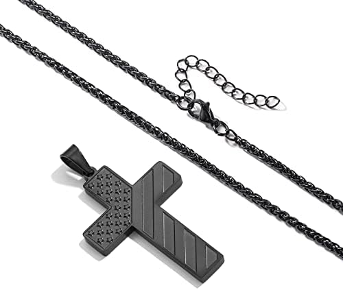 DuoDiner 18+2" Cross Necklace for Men Boys Christian Confirmation Gifts - Image 4