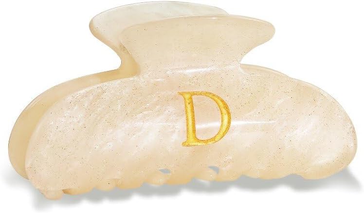 Acrylic Letter Hair Clips for Women - Monogram Hair Claw Alphabet Large Hair Clip, Fashion Glitter Claw Clips Elegant And Durable Hair Accessory, Letter D by Fohufo