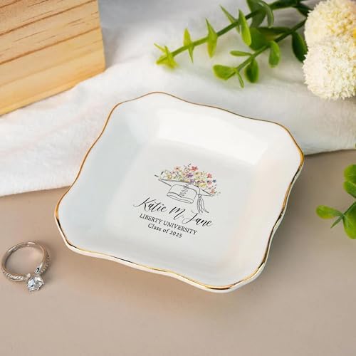 Personalized Graduation Gift Jewelry Dish - Customized High School Graduate Gift - Graduation Gift for Her - High School Graduate Gifts for Best Friend Daughter - Image 3