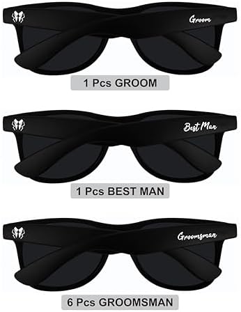 Groomsmen Sunglasses for Men - Wedding Sunglasses for Groomsman Proposal Gifts, Bachelor Party Favors - Image 4