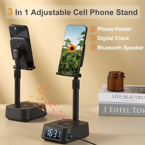 ASEAT Gifts for Men Women, Adjustable Phone Stand Bluetooth Speaker, Birthday Gifts Him Husband, Phone Holder for Kitchen Desk Bedroom, Cool Tech Gadget for Dad Mom Boyfriend, Christmas Ideal - Image 2