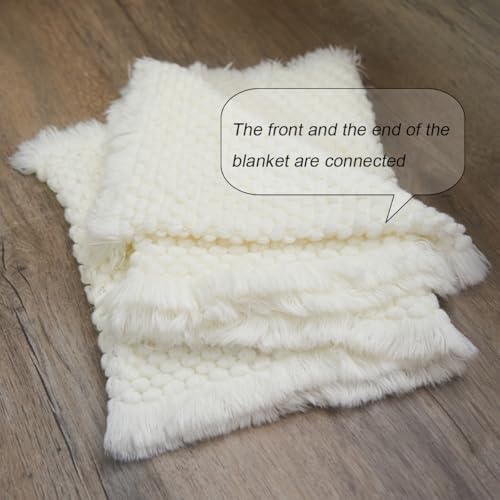 Zeroest Newborn Baby Photography Props Basket Filler Blanket (White) - Image 2