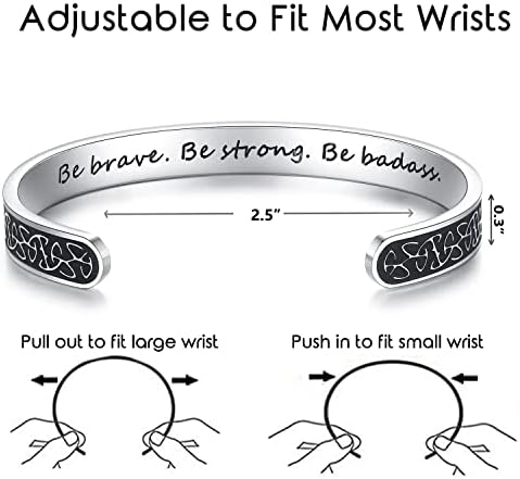 TONY & SANDY Inspirational Bracelets for Women Teen Girls Personalized Gifts for Daughter Granddaughter Mom Sister Friends Stainless Steel Engraved Cuff Birthday Easter Christmas - Image 4