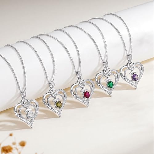 Turandoss Graduation Gifts for Her 2026, S925 Sterling Silver Birthstone Necklace Engraved Class of 2026 Inspirational Necklaces High School College Graduation Gifts for Women - Image 6
